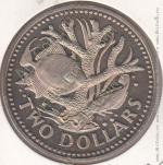 20-167 Барбадос 2 доллара 1973г. КМ # 15 PROOF медно-никелевая 37мм