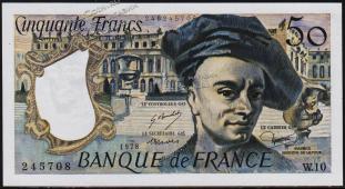 Франция 50 франков 1978г. P.152a(3) - UNC - Франция 50 франков 1978г. P.152a(3) - UNC