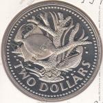 10-148 Барбадос 2 доллара 1975г. КМ # 15 PROOF медно-никелевая 37мм