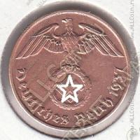 8-40 Германия 2 рейхспфеннига 1937г. КМ # 90 А бронза 3,31гр. 20,2мм