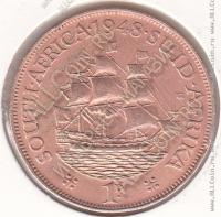 34-59 Южная Африка 1 пенни 1948г КМ # 34.1 бронза 30,8мм