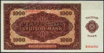 Банкнота ГДР (Германия) 1000 марок 1948 года. P.16 UNC  - Банкнота ГДР (Германия) 1000 марок 1948 года. P.16 UNC 