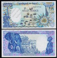 Конго Республика 1000  франков 1992г P.11 UNC