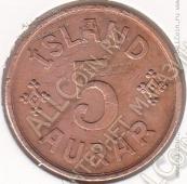 8-111 Исландия 5 аурар 1940г. КМ # 7,2 бронза 6,0гр. - 8-111 Исландия 5 аурар 1940г. КМ # 7,2 бронза 6,0гр.