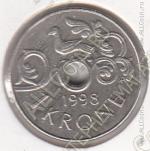 24-28 Норвегия 1 крона 1998г. КМ # 462 медно-никелевая 4,35гр. 21мм