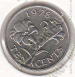28-89 Бермуды 10 центов 1978г. КМ # 17 UNC медно-никелевая 2,45гр. 17,8мм