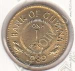 26-60 Гайана 1 цент 1989г. КМ # 31 никель-латунь 1,53гр. 15,99мм