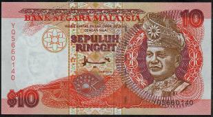 Малайзия 10 ринггит 1995г. Р.36 UNC - Малайзия 10 ринггит 1995г. Р.36 UNC