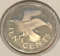 #14-174 Барбадос 10 центов 1977г. Медь Никель. PROOF.