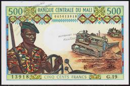Банкнота Мали 500 франков 1973-84 года. P.12е - UNC - Банкнота Мали 500 франков 1973-84 года. P.12е - UNC