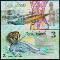 Кука острова 3 доллара 1992г. Р.6 UNC (Юбилейная)