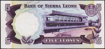 Сьерра-Леоне 5 леоне 04.08.1985г. P.7g -  UNC - Сьерра-Леоне 5 леоне 04.08.1985г. P.7g -  UNC