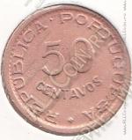 24-102 Ангола 50 сентаво 1954г. КМ # 75 бронза 4,0гр. 20мм