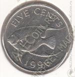 25-73 Бермуды 5 центов 1996г. КМ # 45 медно-никелевая 5,0гр. 21,2мм