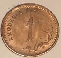 #H4-48 Родезия 1 цент 1977г. Бронза. UNC.