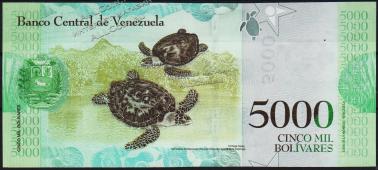 Банкнота Венесуэла 5000 боливаров 13.12.2017 года. P.97в - UNC - Банкнота Венесуэла 5000 боливаров 13.12.2017 года. P.97в - UNC