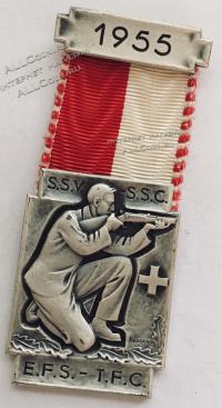 #287 Швейцария спорт Медаль Знаки. Швейцария: Международный чемпиионат по стрельбе. 1955 год.
