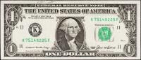 Банкнота США 1 доллар 1985 года. Р.474 UNC "K" K-F