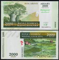 Мадагаскар 2000 ариари (10000 фр.) 2007г. P.93 UNC