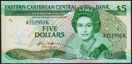 Восточные Карибы 5 долларов 1988-89г. P.22к1 - UNC