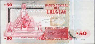 Банкнота Уругвай 50 песо 2011 года. P.87в - UNC - Банкнота Уругвай 50 песо 2011 года. P.87в - UNC