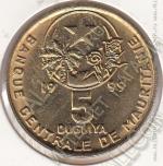 20-164 Мавритания 5 угуйя 1999г. КМ # 3 UNC алюминий-бронза 5,88гр. 25мм