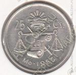 24-30 Мексика 25 сентаво 1953г. КМ #443 UNC серебро 3,333гр. 21,5мм