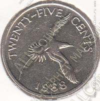 28-90 Бермуды 25 центов 1988г. КМ # 47 медно-никелевая 6,02гр. 24,15мм