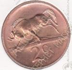 34-62 Южная Африка 2 цента 1969г. КМ # 66.2 бронза 4,0гр. 22,45мм
