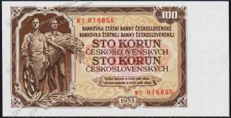Чехословакия 100 крон 1953г. P.86в - UNC - Чехословакия 100 крон 1953г. P.86в - UNC