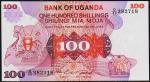 Уганда 100 шиллингов 1982г. P.19 UNC