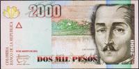 Банкнота Колумбия 2000 песо 16.08.2012 года. P.457??? - UNC