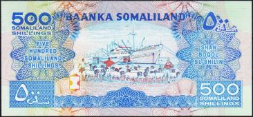 Банкнота Сомалиленд 500 шиллингов 1996 года. Р.19 UNС - Банкнота Сомалиленд 500 шиллингов 1996 года. Р.19 UNС