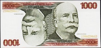 Банкнота Бразилия 1000 крузейро 1978 года. P.197а - UNC - Банкнота Бразилия 1000 крузейро 1978 года. P.197а - UNC