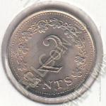  5-175	Мальта 2 цента 1977г. КМ # 9 UNC медно-никелевая 2,25гр. 17,78мм