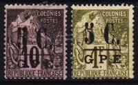 Гваделупа Французская 2 марки п/с 1890-91г. YVERT №10-11* MLH OG (10-18)