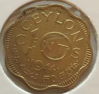 #16-163 Цейлон 10 центов 1944г. 