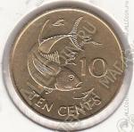 27-135 Сейшелы 10 центов 1994г. КМ # 48.2 латунь 3,34гр. 21мм