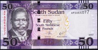 Банкнота Южный Судан 50 фунтов 2017 года. P.NEW - UNC - Банкнота Южный Судан 50 фунтов 2017 года. P.NEW - UNC