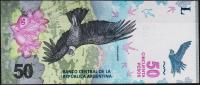 Банкнота Аргентина 50 песо 2018 года. P.NEW - UNC "А" 