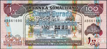 Банкнота Сомалиленд 100 шиллингов 1996 года. Р.18 UNС - Банкнота Сомалиленд 100 шиллингов 1996 года. Р.18 UNС