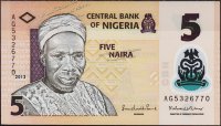 Банкнота Нигерия 5 найра 2013 года. Р.38d - UNC