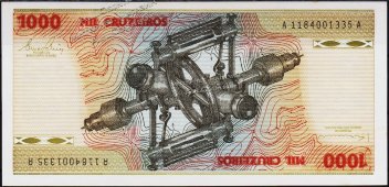 Банкнота Бразилия 1000 крузейро 1979 года. P.197в - UNC - Банкнота Бразилия 1000 крузейро 1979 года. P.197в - UNC