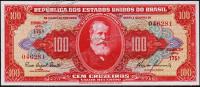 Банкнота Бразилия 100 крузейро 1960 года. P.162 UNC