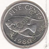 28-91 Бермуды 5 центов 1980г. КМ # 16 медно-никелевая 5,0гр. 21,2мм - 28-91 Бермуды 5 центов 1980г. КМ # 16 медно-никелевая 5,0гр. 21,2мм