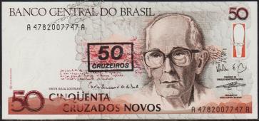 Бразилия 50 крузейро 1990г. P.223 UNC  - Бразилия 50 крузейро 1990г. P.223 UNC 