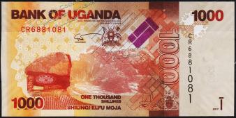 Уганда 1000 шиллингов 2017г. P.49d - UNC - Уганда 1000 шиллингов 2017г. P.49d - UNC
