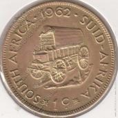 15-143 ЮАР 1 цент 1962г. KM# 57 латунь 5,6гр  - 15-143 ЮАР 1 цент 1962г. KM# 57 латунь 5,6гр 