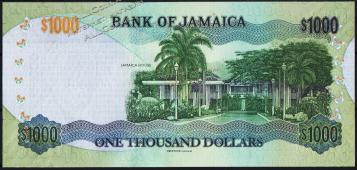 Банкнота Ямайка 1000 долларов 2017 года. P.NEW - UNC - Банкнота Ямайка 1000 долларов 2017 года. P.NEW - UNC