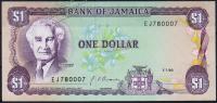 Банкнота Ямайка 1 доллар 1990 года. P.68А.d - UNC